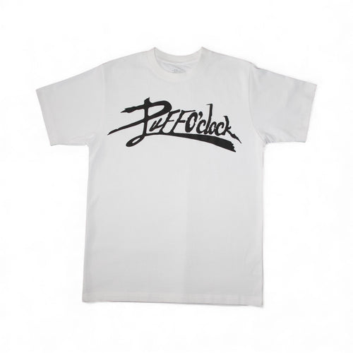 White PuffoClock Luxe Tee